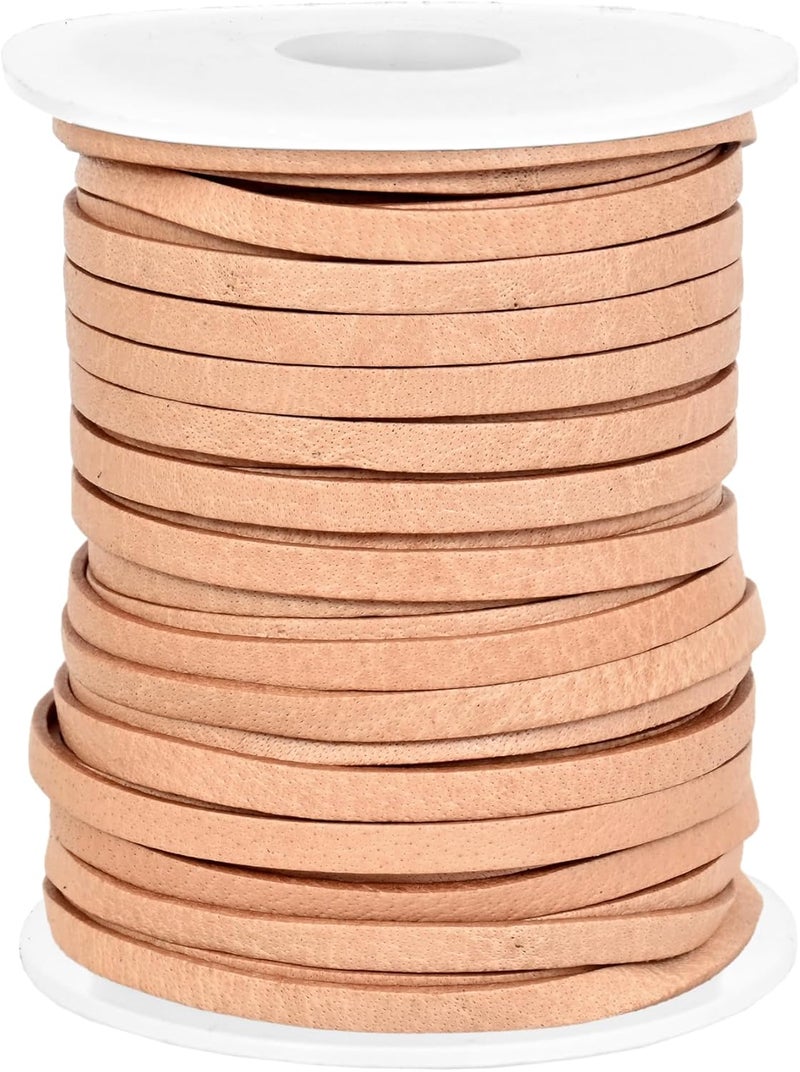 GENIQUE 3mm Leather Cord, 1/8 inch Leather String Cord, Leather Strips for Leather Shoe Laces, Necklace, Bracelets, Jewelry Making, Crafting (3mm Natural Distressed 5Mtr) - Image 3